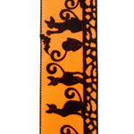 Load image into Gallery viewer, 10 yards --- 2 ½ inch -- Cats Flocked Wired Edge Ribbon
