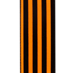 Load image into Gallery viewer, 10 yards --- 2 ½ inch -- Halloween Stripes Flocked Wired Edge Ribbon
