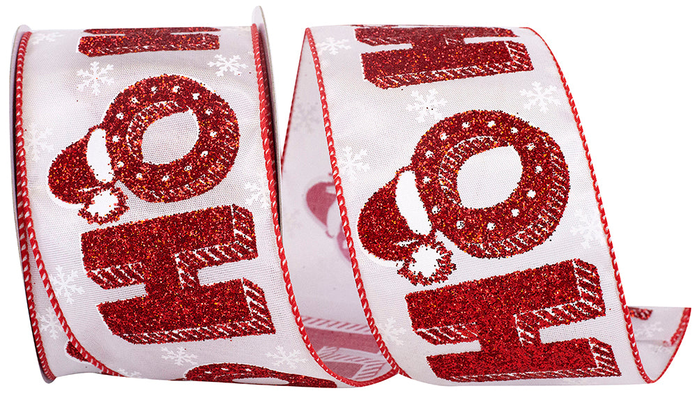 10 yards --- 2 ½ inch --  Ho Ho Glitter Marla Wired Edge Ribbon