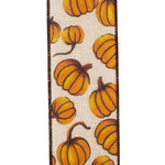 Load image into Gallery viewer, Pumpkin Tumble Hopsack Wired Edge Ribbon -- Various Yard Sizes
