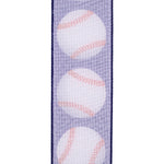 Load image into Gallery viewer, Baseball Grand Linen Wired Edge Ribbon - Navy Color -- 2.5" x 10 Yards
