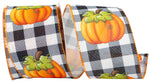 Load image into Gallery viewer, 10 yards --- 2 ½ inch --  Pumpkin Grande Gingham Wired Edge Ribbon
