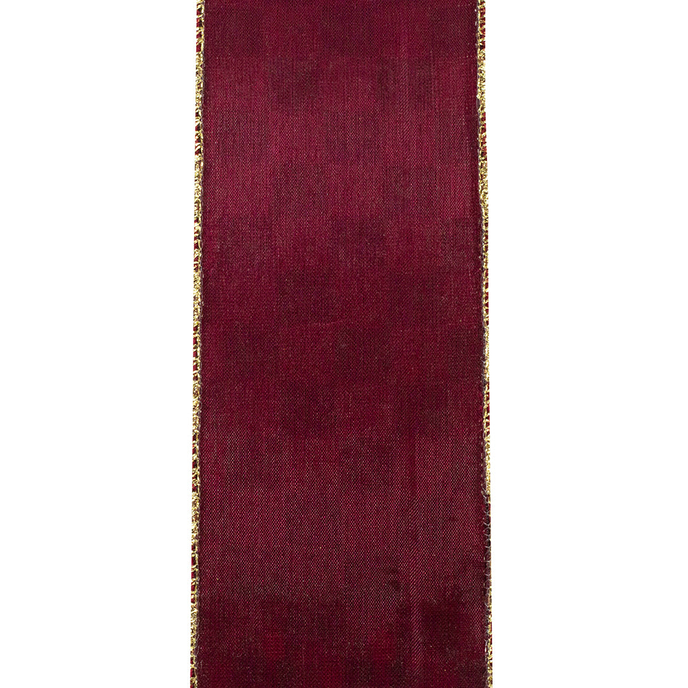 Check Glitter Velvet Deluxe Wired Edge -- Christmas Ribbon --- Various Sizes