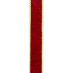 Load image into Gallery viewer, Velvet Plush Texture Deluxe Backed Wired Edge --- (Red / Gold Color) -- (Various Sizes) -- Christmas Ribbon
