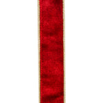 Load image into Gallery viewer, Velvet Plush Texture Deluxe Backed Wired Edge --- (Red / Gold Color) -- (Various Sizes) -- Christmas Ribbon
