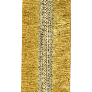 5 yards --- 4 inch - Fringe Trimming Grand Metallic Gold Deluxe Metallic Backed - Wired Edge Christmas Ribbon