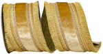 Load image into Gallery viewer, 5 yards --- 4 inch -- Plush Gold - Velvet Regal Trimming Fringe Deluxe Overlay Wired Edge - Christmas Ribbon
