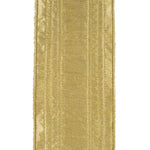 Load image into Gallery viewer, Back view of plush copper velvet wired edge ribbon with metallic gold dupioni backing and wired edges.
