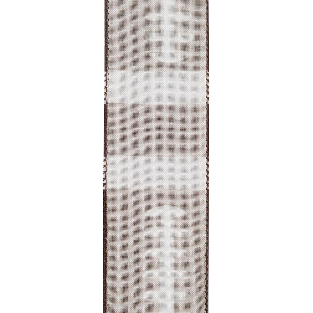 Football Laces Wired Edge Ribbon - Brown Color -- 2.5" x 10 Yards