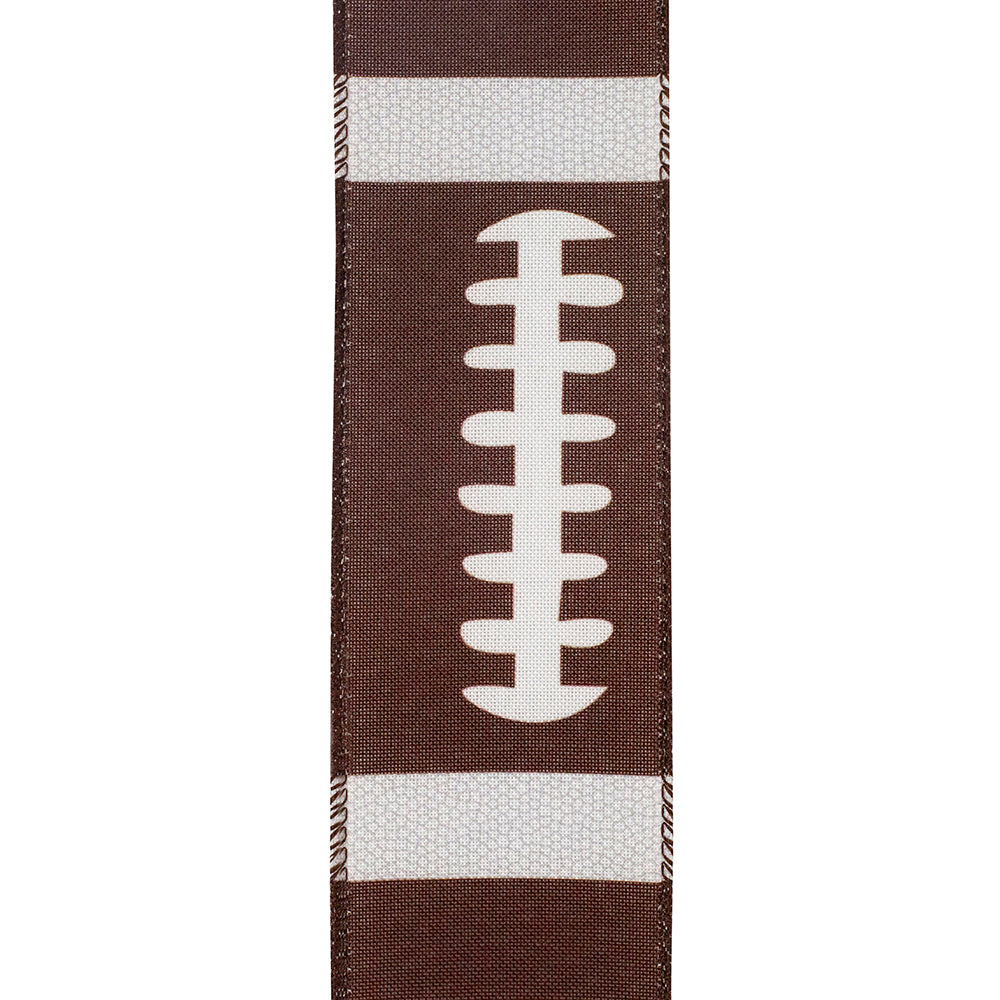 Football Laces Wired Edge Ribbon - Brown Color -- 2.5" x 10 Yards