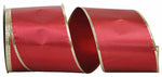 Load image into Gallery viewer, 4 inch x 30 yards --- Red with Gold Border Color -- Jamaica Value Plastic Wired Edge Christmas Ribbon
