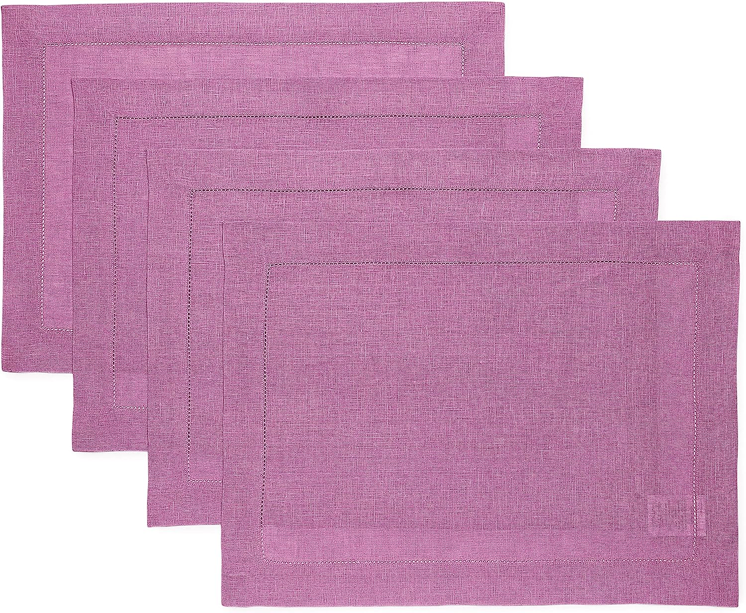 Hemstitched Table Linens (Violet Color)