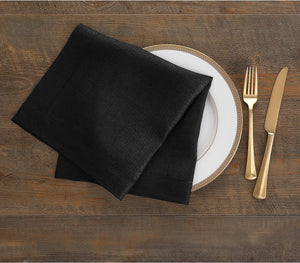 Hemstitched Table Linens (Black Color)