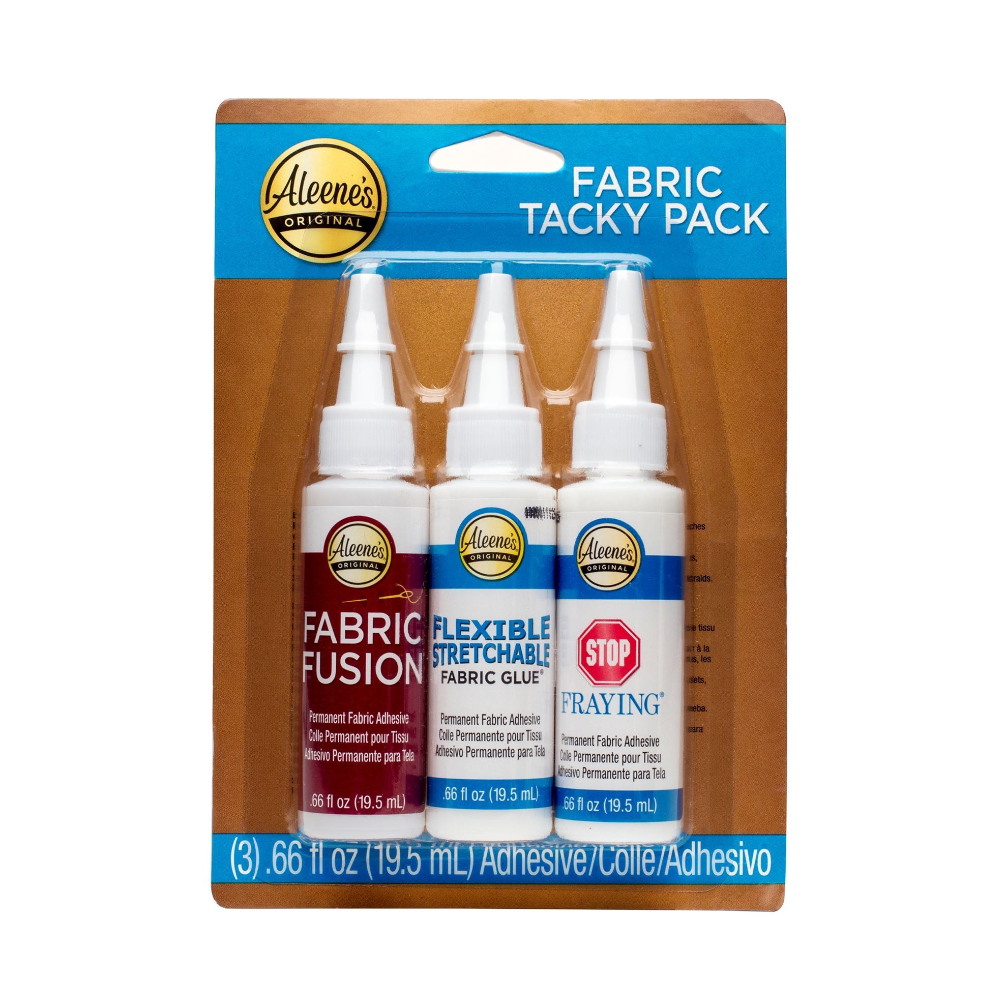 Tacky Fabric Adhesive (Pack of 3) --- Stop Fraying / Flexible Stretchable / Fusion  by Aleene's®