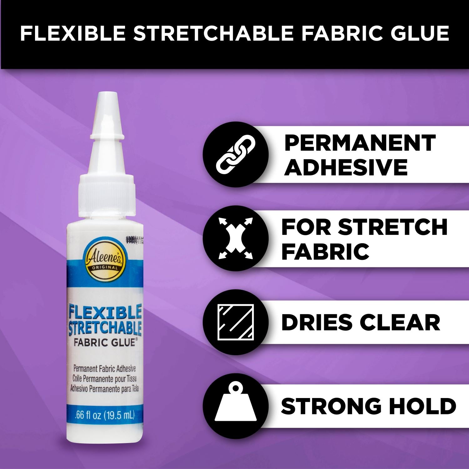 Tacky Fabric Adhesive (Pack of 3) --- Stop Fraying / Flexible Stretchable / Fusion  by Aleene's®