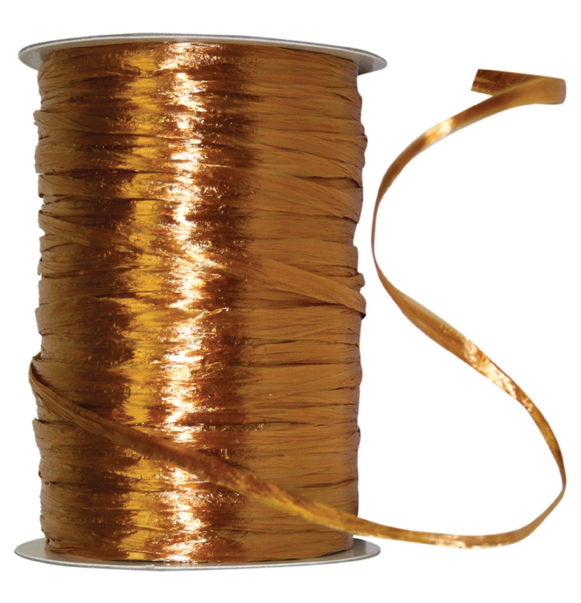 Premium - Pearl Finish Raffia Ribbon --- 1/4in x 100 yards --- Antique Gold Color