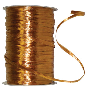 Premium - Pearl Finish Raffia Ribbon --- 1/4in x 100 yards --- Antique Gold Color