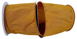 Load image into Gallery viewer, Extra-wide Florist Basics Dupioni Supreme Wired Edge Ribbon in vibrant Antique Gold, 4 inches wide by 10 yards, designed for oversized bows, tree toppers, luxury gift packaging, and event décor.
