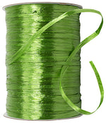Load image into Gallery viewer, Premium - Pearl Finish Raffia Ribbon --- 1/4in x 100 yards --- Apple Green Color
