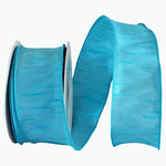 Load image into Gallery viewer, Florist Basics Dupioni Supreme Wired Edge Ribbon in vibrant Aqua, 2½ inch wide by 20 yards, displaying its luxurious faux dupioni texture and flexible wired edges for decorative bows and wreaths.
