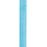 Load image into Gallery viewer, Close-up front view of the Florist Basics Aqua Dupioni wired ribbon showing its elegant faux silk slub texture and color-matched stitched wired edges.
