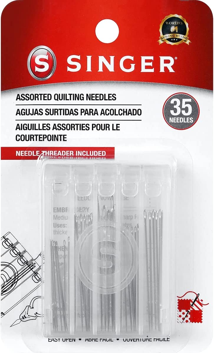 Assorted Quilting Hand Sewing Needles (with Needle Threader) by Singer®