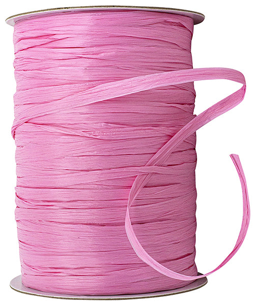 Premium - Matte Finish Raffia Ribbon --- 1/4in x 100 yards --- Azalea Color