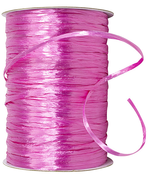 Premium - Pearl Finish Raffia Ribbon --- 1/4in x 100 yards --- Azalea Color