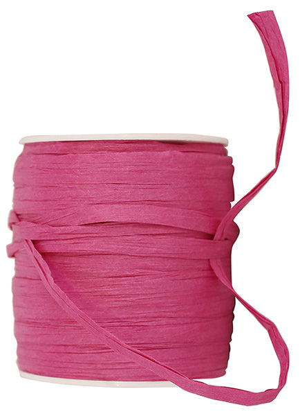 Paper Raffia Ribbon --- 1/4in x 100 yards --- Azalea Color