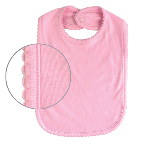 Embroidery Blank Set with Scallop Trim, Polyester Cotton Blend, Pink Color