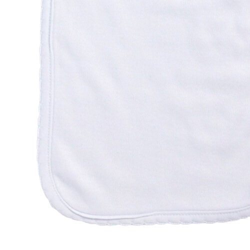 Embroidery Blank Set with Scallop Trim, Polyester Cotton Blend, White Color