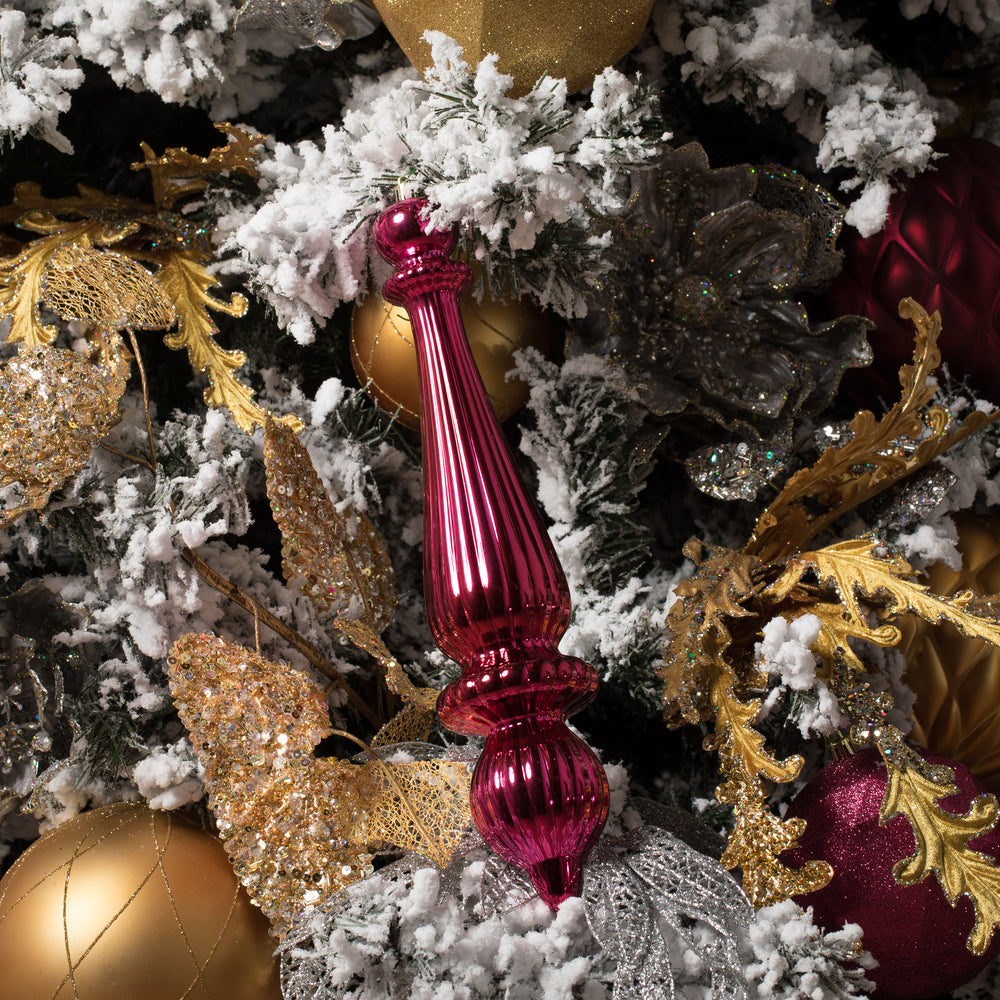 14" -- Berry Red Shiny-- Finial Drop Ornament (Pack of 2) by Vickerman®