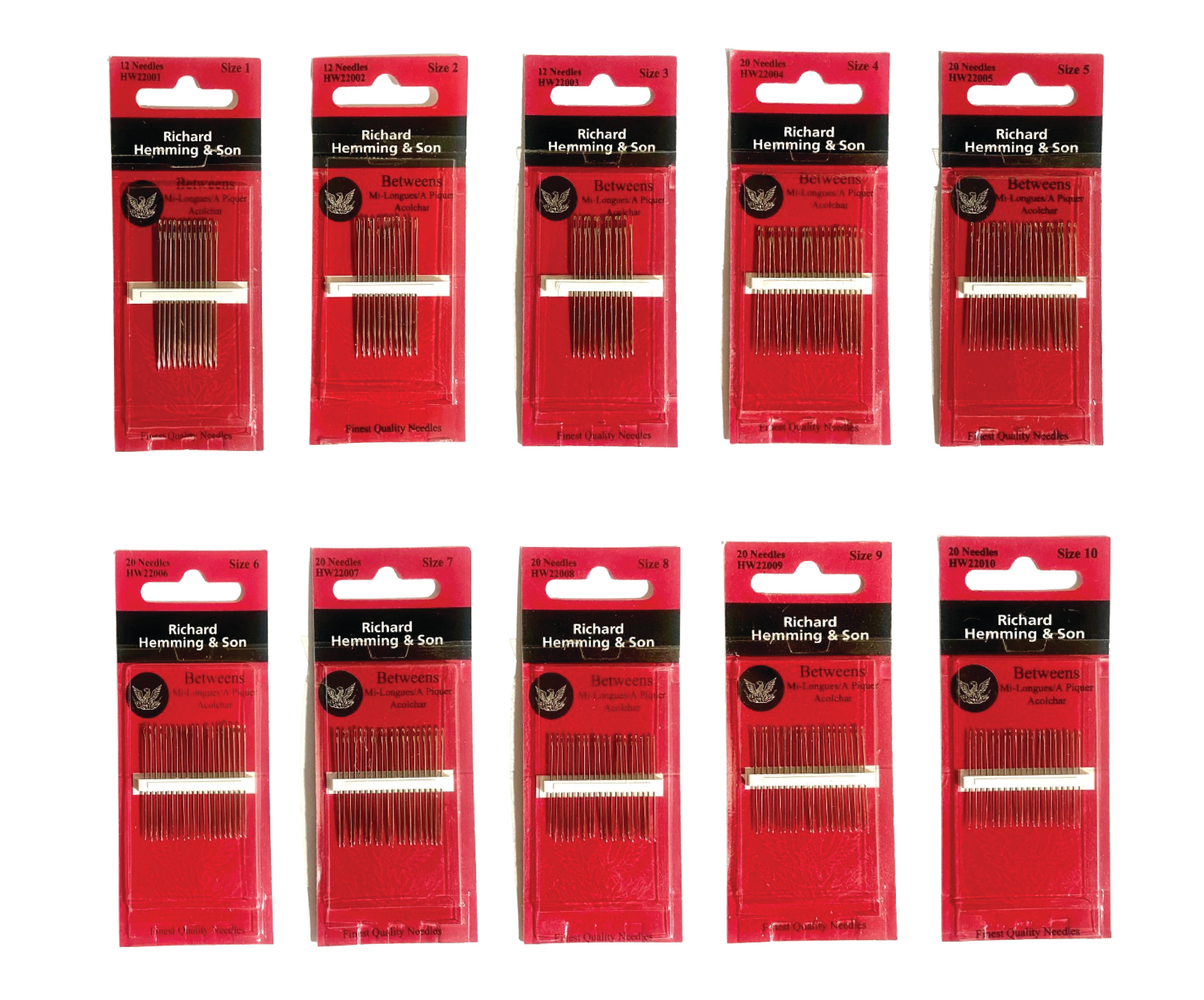 Between / Quilting --- Hand Sewing Needles -- Various Sizes by Richard Hemming & Son®