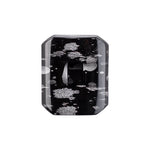 Load image into Gallery viewer, A detailed view of a 20mm Black/Silver Granite Nylon button, showcasing its beveled rectangular silhouette and rich stone-like metallic texture.

