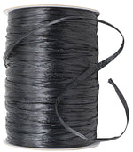 Load image into Gallery viewer, Premium - Matte Finish Raffia Ribbon --- 1/4in x 100 yards ---  Black Color
