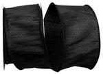 Load image into Gallery viewer, Florist Basics Dupioni Supreme Wired Edge Ribbon in Black, 2½ inch wide by 10 yards, featuring a luxurious faux dupioni weave and sturdy wired edges perfect for wreaths, bows, and seasonal décor.
