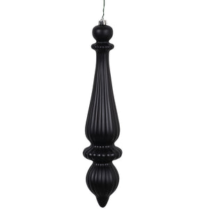 14" -- Black Matte -- Finial Drop Ornament (Pack of 2) by Vickerman®