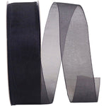 Load image into Gallery viewer, Chiffon Mono Sheer Ribbon -- Black Color --- Various Sizes
