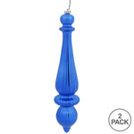 Load image into Gallery viewer, 14&quot; -- Blue Shiny -- Finial Drop Ornament (Pack of 2) by Vickerman®
