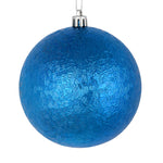 Load image into Gallery viewer, Blue --- 4 in --- Drilled Brushed Finish Ball Ornament -- Vickerman®
