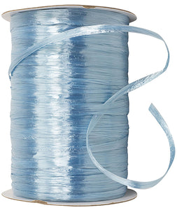 Premium - Pearl Finish Raffia Ribbon --- 1/4in x 100 yards --- Blue Color