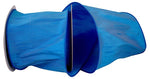 Load image into Gallery viewer, Extra-wide Florist Basics Dupioni Supreme Wired Edge Ribbon in vibrant Blue, 4 inches wide by 10 yards, designed for oversized bows, tree toppers, luxury gift packaging, and event décor.
