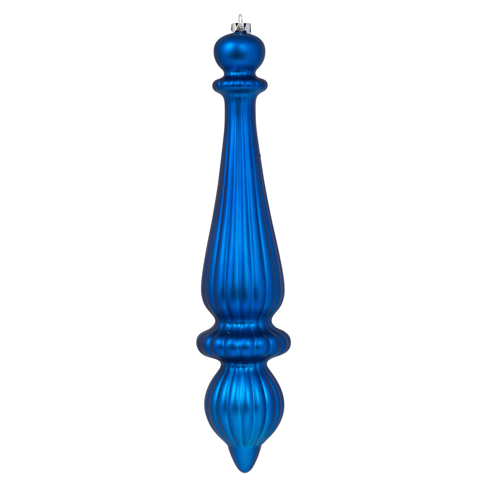 14" -- Blue Matte -- Finial Drop Ornament (Pack of 2) by Vickerman®