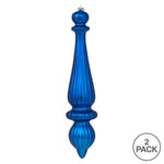 Load image into Gallery viewer, 14&quot; -- Blue Matte -- Finial Drop Ornament (Pack of 2) by Vickerman®
