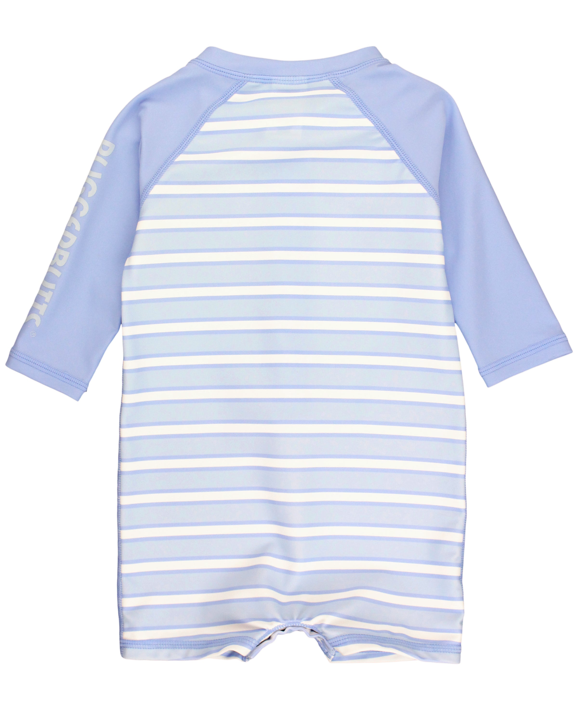 Boys' Long Sleeve One Piece Rash Guard --- UPF 50+ Sun Protection --- Periwinkle Blue & Windsurfer Stripes Design by RuggedButts®