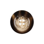 Load image into Gallery viewer, Mottled Brown Nylon Coat Button in 52L 33mm displaying a large 4-hole profile with rich brown and cream swirled tones.
