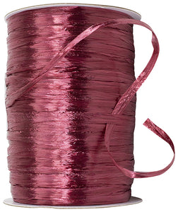 Premium - Pearl Finish Raffia Ribbon --- 1/4in x 100 yards --- Burgundy Color