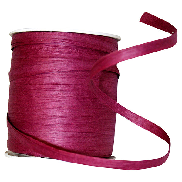 Paper Raffia Ribbon --- 1/4in x 100 yards --- Burgundy Color – Blanks ...