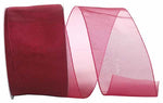 Load image into Gallery viewer, Chiffon Mono Sheer Ribbon -- Burgundy Color --- Various Sizes

