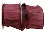 Load image into Gallery viewer, Full roll of Florist Basics Dupioni Supreme Wired Edge Ribbon in Burgundy, 2½ inch wide by 10 yards, ideal for wreath making, floral designs, holiday decorating, and elegant gift wrapping.
